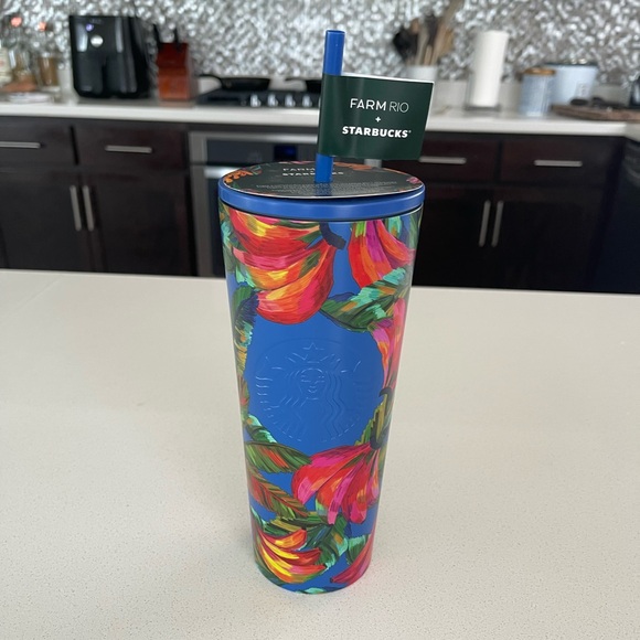 Farm Rio + Starbucks Mezcla de Plátano Azul 24oz Stainless Steel Limited Edition